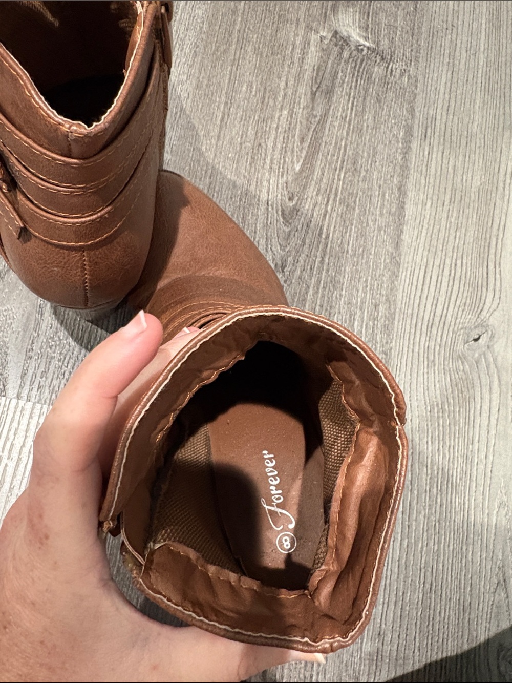 Women's Brown Strappy Buckle Ankle Booties - Picture 7 of 8